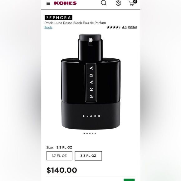 Prada Luna Rossa Black Eau de Parfum - 3.3 fl oz - Bold &
Sophisticated - Picture 12 of 17